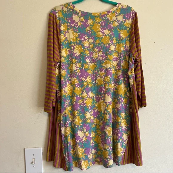 LOGO by Lori Goldstein Multicolor Floral and Striped Blouse - Picture 2 of 7